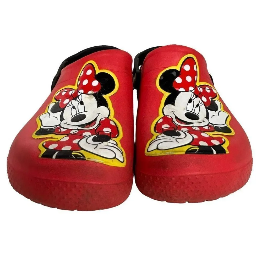 Crocs Minnie Mouse Disney girls red size 2 youth